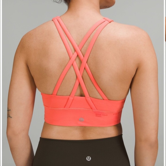 PREOWNED LULULEMON PINK HIGH NECK ENERGY SPORTS BRA. SIZE 8,EXCELLENT CONDITION - Picture 4 of 5